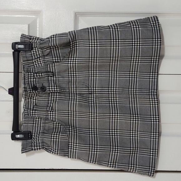 Jolt Houndstooth Black and White Mini Skirt Paper Bag Waist - Picture 1 of 9